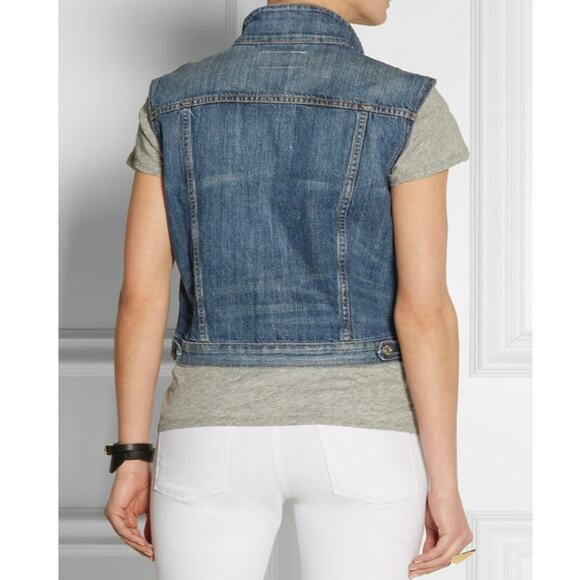 Rag & Bone Burney Denim Vest Women's S Medium Wash Festival Grunge Boho Casual - Picture 12 of 15